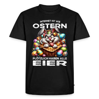 Internet is like Easter: Everyone has eggs - Men's Premium Organic T-Shirt - black - Front - Nico (187cm)