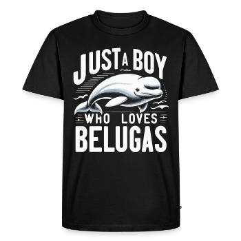 Béluga Béluga Océan Bélugas Baleines - T-shirt Premium bio Homme - noir - Devant - Nico (187cm)
