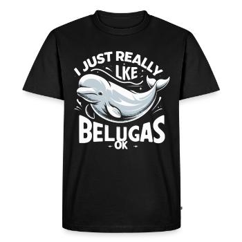 Béluga Béluga Océan Bélugas Baleines - T-shirt Premium bio Homme - noir - Devant - Nico (187cm)