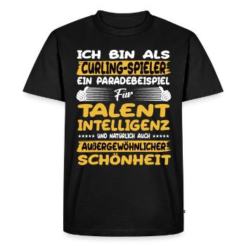 Curling players: a prime example of curling - Men's Premium Organic T-Shirt - black - Front - Nico (187cm)