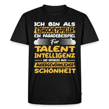 Ice hockey players: a prime example of ice hockey - Men's Premium Organic T-Shirt - black - Front - Nico (187cm)