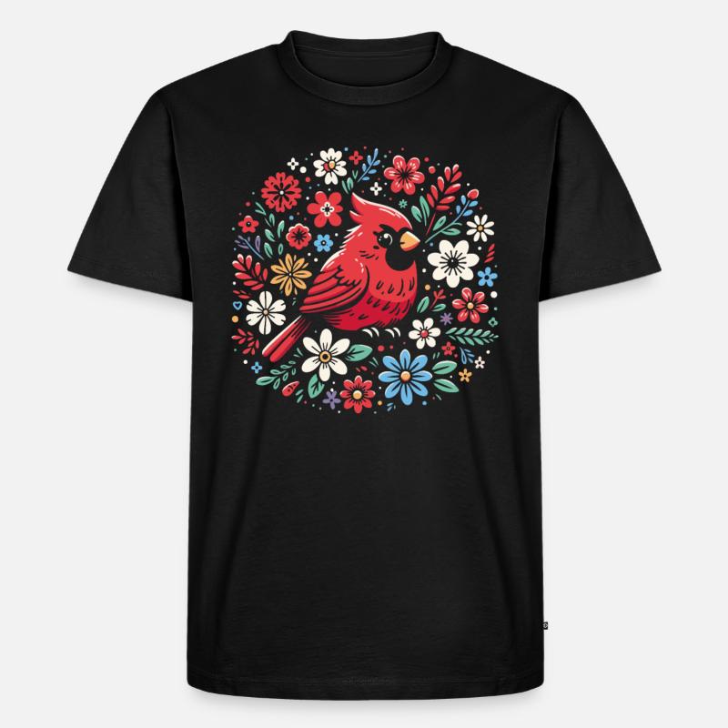 Kardinal Rotkardinal Vogel Roter Kardinal - Männer Premium Bio T-Shirt - Schwarz