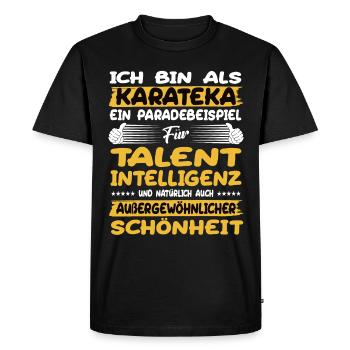 Karateka a prime example of karate - Men's Premium Organic T-Shirt - black - Front - Nico (187cm)