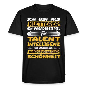 Climbers: a prime example of climbing - Men's Premium Organic T-Shirt - black - Front - Nico (187cm)