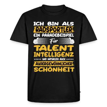 Cyclists a prime example of cycling - Men's Premium Organic T-Shirt - black - Front - Nico (187cm)