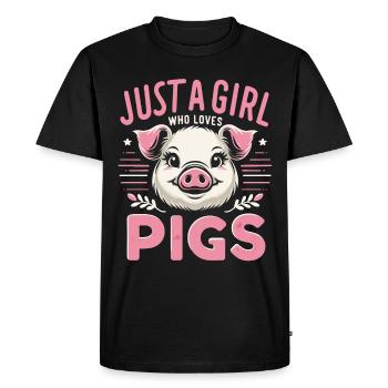 Cochon Animal - T-shirt Premium bio Homme - noir - Devant - Nico (187cm)