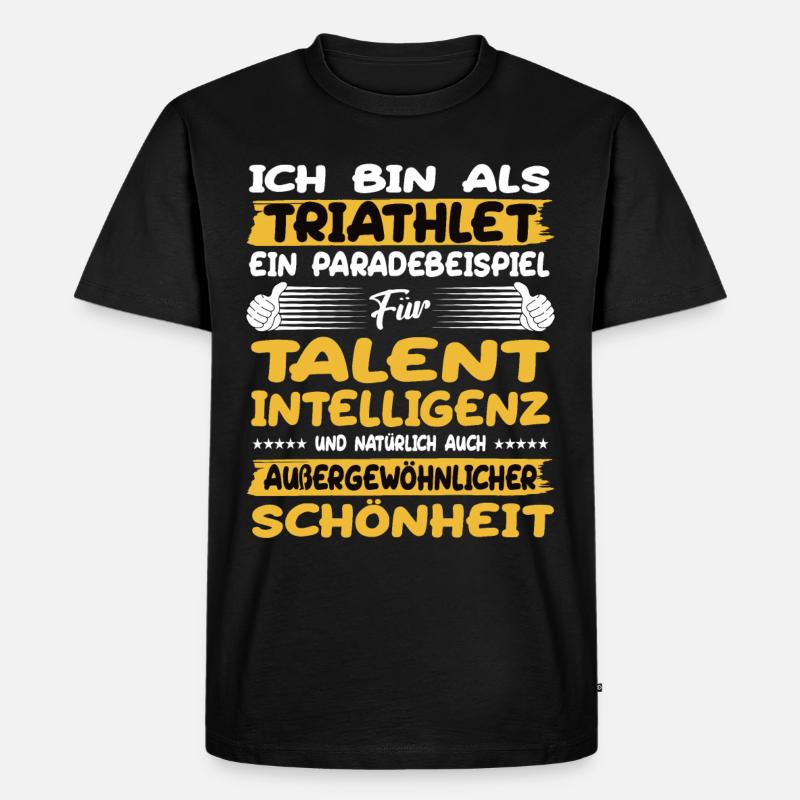 Triathlet ein Paradebeispiel Triathlet - Männer Premium Bio T-Shirt - Schwarz