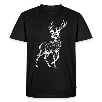 Deer, Deer, Hunter, Animal - Men's Premium Organic T-Shirt - black - Front - Nico (187cm)