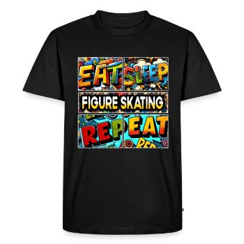 Manger dormir Répétition du patinage artistique - T-shirt Premium bio Homme - noir - Devant - Nico (187cm)