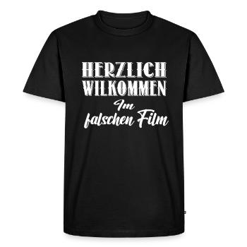 Welcome to the wrong movie - Men's Premium Organic T-Shirt - black - Front - Nico (187cm)