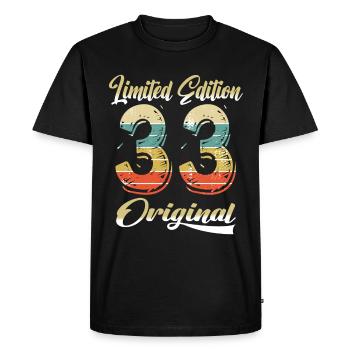 91 Years Birthday Vintage 1933 Limited Edition - Men's Premium Organic T-Shirt - black - Front - Nico (187cm)