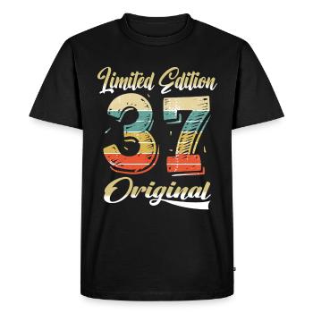 87 Anniversaire Vintage 1937 Edition Limitée - T-shirt Premium bio Homme - noir - Devant - Nico (187cm)