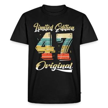77 ans anniversaire vintage 1947 édition limitée - T-shirt Premium bio Homme - noir - Devant - Nico (187cm)