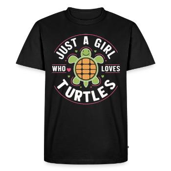 Turtle Sea Turtle Turtle Animal - Men's Premium Organic T-Shirt - black - Front - Nico (187cm)