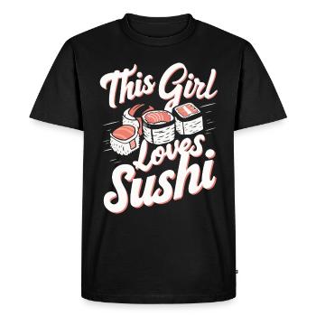 Sushi Japanese Food Maki Sushi Kawaii - Men's Premium Organic T-Shirt - black - Front - Nico (187cm)
