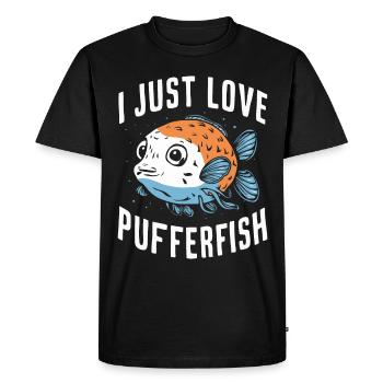 Poisson-globe, Poisson-globe, Poisson, Océan, Animal - T-shirt Premium bio Homme - noir - Devant - Nico (187cm)