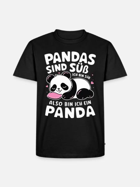 Panda Panda Bear Pandas - Men's Premium Organic T-Shirt - black