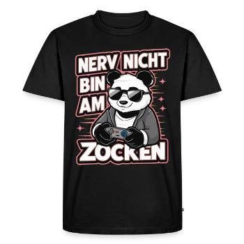 Panda Panda Ours Pandas - T-shirt Premium bio Homme - noir - Devant - Nico (187cm)