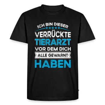 Je suis ce vétérinaire fou légendaire - T-shirt Premium bio Homme - noir - Devant - Nico (187cm)