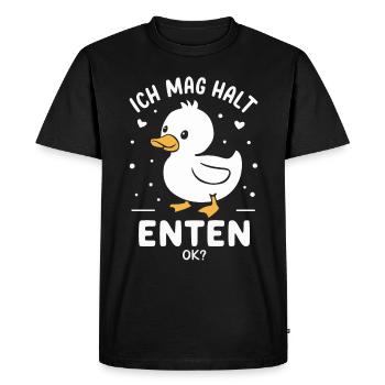 Canard colvert, canard, canard, canard sombre, oiseau - T-shirt Premium bio Homme - noir - Devant - Nico (187cm)