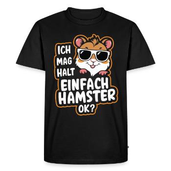 Hamster Golden Hamster Dwarf Hamster - Men's Premium Organic T-Shirt - black - Front - Nico (187cm)