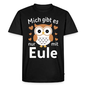 Noctambule, Hibou, Hibou, Oiseau - T-shirt Premium bio Homme - noir - Devant - Nico (187cm)