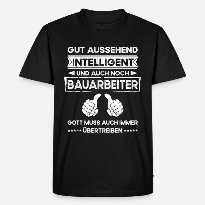 Construction Worker Handsome Intelligent - Men's Premium Organic T-Shirt - black