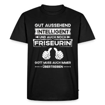 Coiffeur Beau Intelligent - T-shirt Premium bio Homme - noir - Devant - Nico (187cm)