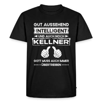 Serveur Beau Intelligent - T-shirt Premium bio Homme - noir - Devant - Nico (187cm)