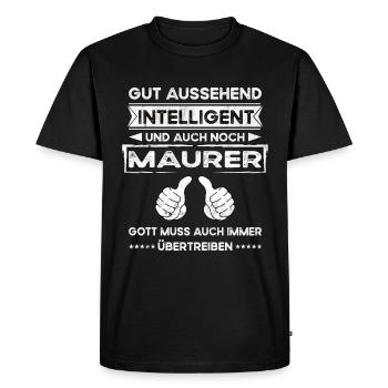 Bricklayer Handsome Intelligent - Men's Premium Organic T-Shirt - black - Front - Nico (187cm)