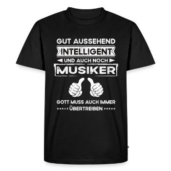 Musicien Beau Intelligent - T-shirt Premium bio Homme - noir - Devant - Nico (187cm)