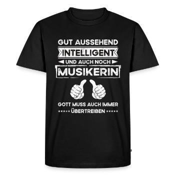 Musicien, Beau, Intelligent - T-shirt Premium bio Homme - noir - Devant - Nico (187cm)
