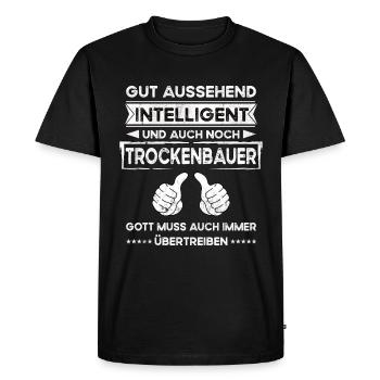 Drywall Builder Handsome Intelligent - Men's Premium Organic T-Shirt - black - Front - Nico (187cm)