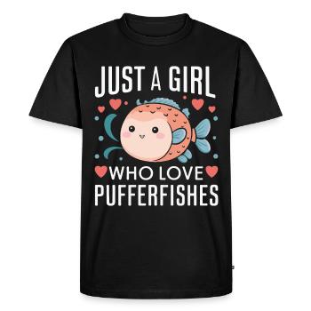 Poisson-globe, Poisson-globe, Poisson, Océan, Animal - T-shirt Premium bio Homme - noir - Devant - Nico (187cm)