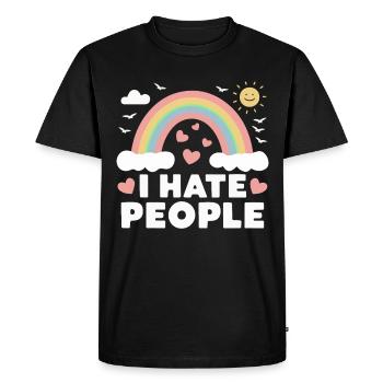 Funny, sarcasm, sarcastic humor, irony - Men's Premium Organic T-Shirt - black - Front - Nico (187cm)