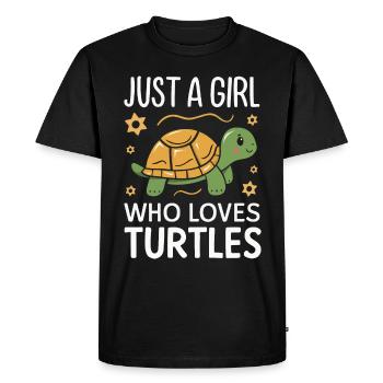 Turtle Sea Turtle Turtle Animal - Men's Premium Organic T-Shirt - black - Front - Nico (187cm)