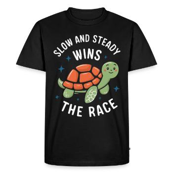 Turtle Sea Turtle Turtle Animal - Men's Premium Organic T-Shirt - black - Front - Nico (187cm)