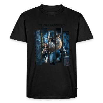 Hunters, wild boar, foresters, hunting, district supervision - Men's Premium Organic T-Shirt - black - Front - Nico (187cm)