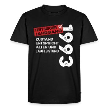 31 ans d’anniversaire Vainqueur du test Vintage 1993 - T-shirt Premium bio Homme - noir - Devant - Nico (187cm)