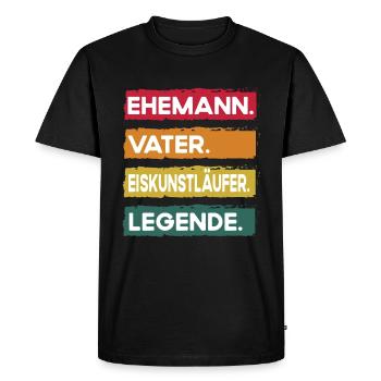 Mari Père Patineur Artistique Légende Fête des Pères - T-shirt Premium bio Homme - noir - Devant - Nico (187cm)