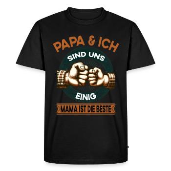 Papa et moi sommes d’accord : Mère Maman est celle qui est - T-shirt Premium bio Homme - noir - Devant - Nico (187cm)