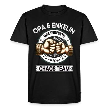 Grand-père et petite-fille grand-père parfait de l’équipe du chaos - T-shirt Premium bio Homme - noir - Devant - Nico (187cm)