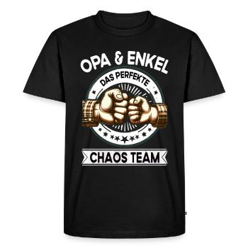 Grand-père et petite-fille grand-père parfait de l’équipe du chaos - T-shirt Premium bio Homme - noir - Devant - Nico (187cm)