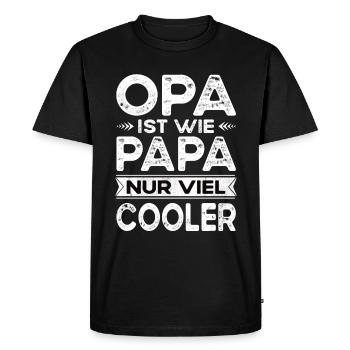 Grandpa is like dad, only much cooler, grandfather, grandson - Men's Premium Organic T-Shirt - black - Front - Nico (187cm)