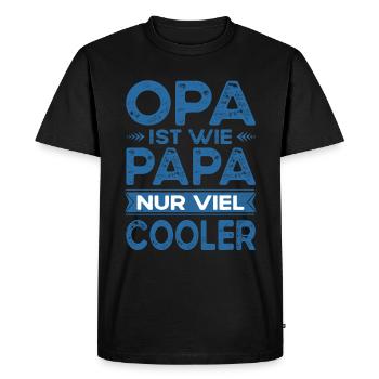 Grandpa is like dad, only much cooler, grandfather, grandson - Men's Premium Organic T-Shirt - black - Front - Nico (187cm)