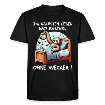 Work I hate the alarm clock and Monday - Men's Premium Organic T-Shirt - black - Front - Nico (187cm)