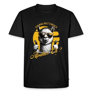 J’aime juste les alpagas - T-shirt Premium bio Homme - noir - Devant - Nico (187cm)