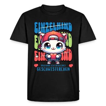 Enfant unique, je vais être une sœur fière - T-shirt Premium bio Homme - noir - Devant - Nico (187cm)
