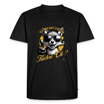 I just like foxes - Men's Premium Organic T-Shirt - black - Front - Nico (187cm)