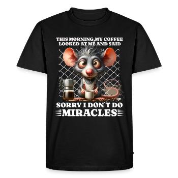 Café du matin drôle de dicton conseil - T-shirt Premium bio Homme - noir - Devant - Nico (187cm)